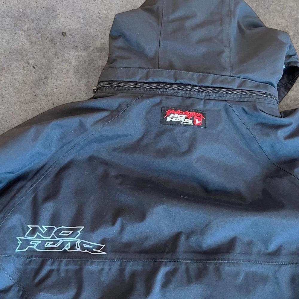 Vintage 90s No Fear Tech Anorak Ski Jacket Black Free… - Gem